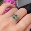 14K GOLD 0.65 CT NATURAL EMERALD & DIAMOND RING