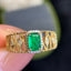 14K GOLD 0.5 CTW NATURAL EMERALD & DIAMOND RING