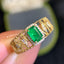 14K GOLD 0.5 CTW NATURAL EMERALD & DIAMOND RING