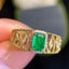 14K GOLD 0.5 CTW NATURAL EMERALD & DIAMOND RING