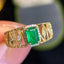14K GOLD 0.5 CTW NATURAL EMERALD & DIAMOND RING