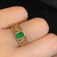 14K GOLD 0.5 CTW NATURAL EMERALD & DIAMOND RING