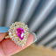 14K GOLD 1.55 CT NATURAL PADPARADSCHA SAPPHIRE & SAPPHIRE & DIAMOND RING