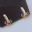 14K GOLD 2.08 CTW NATURAL RUBY & SAPPHIRE & EMERALD EARRINGS
