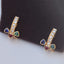 14K GOLD 2.08 CTW NATURAL RUBY & SAPPHIRE & EMERALD EARRINGS