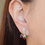 14K GOLD 2.08 CTW NATURAL RUBY & SAPPHIRE & EMERALD EARRINGS