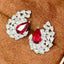 14K GOLD 3.78 CTW NATURAL RUBY & DIAMOND EARRINGS