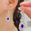 14K GOLD 1.3 CT NATURAL SAPPHIRE & DIAMOND EARRINGS