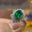 14K GOLD 2.16 CTW NATURAL EMERALD & DIAMOND RING