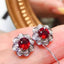 14K GOLD 1.6 CTW NATURAL RUBY & DIAMOND EARRINGS