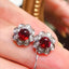 14K GOLD 1.6 CTW NATURAL RUBY & DIAMOND EARRINGS