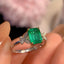 14K GOLD 1.30 CTW NATURAL EMERALD & DIAMOND RING
