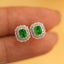 14K GOLD 0.4 CT NATURAL EMERALD & DIAMOND EARRINGS