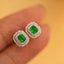 14K GOLD 0.4 CT NATURAL EMERALD & DIAMOND EARRINGS
