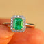 14K GOLD 0.88 CTW NATURAL EMERALD & DIAMOND RING
