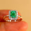 14K GOLD 0.88 CTW NATURAL EMERALD & DIAMOND RING