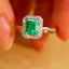 14K GOLD 0.88 CTW NATURAL EMERALD & DIAMOND RING