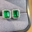 14K GOLD 1.94 CTW NATURAL EMERALD & DIAMOND EARRINGS