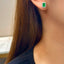 14K GOLD 1.94 CTW NATURAL EMERALD & DIAMOND EARRINGS