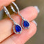 14K GOLD 1.68 CT NATURAL SAPPHIRE & DIAMOND & SAPPHIRE EARRINGS