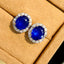 14K GOLD 5.64 CTW NATURAL SAPPHIRE & DIAMOND EARRINGS