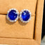 14K GOLD 5.64 CTW NATURAL SAPPHIRE & DIAMOND EARRINGS