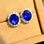 14K GOLD 5.64 CTW NATURAL SAPPHIRE & DIAMOND EARRINGS