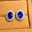 14K GOLD 4.89 CTW NATURAL SAPPHIRE & DIAMOND EARRINGS