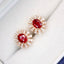 14K GOLD 0.85 CTW NATURAL RUBY & DIAMOND EARRINGS