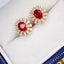 14K GOLD 0.85 CTW NATURAL RUBY & DIAMOND EARRINGS