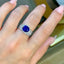 14K GOLD 3.5 CT NATURAL SAPPHIRE & DIAMOND RING