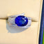 14K GOLD 3.5 CT NATURAL SAPPHIRE & DIAMOND RING
