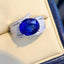 14K GOLD 3.5 CT NATURAL SAPPHIRE & DIAMOND RING
