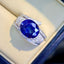 14K GOLD 3.5 CT NATURAL SAPPHIRE & DIAMOND RING