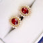 14K GOLD 0.83 CTW NATURAL RUBY & DIAMOND EARRINGS
