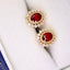 14K GOLD 0.83 CTW NATURAL RUBY & DIAMOND EARRINGS