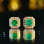 14K GOLD 0.5 CT NATURAL EMERALD & DIAMOND EARRINGS