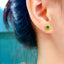 14K GOLD 0.5 CT NATURAL EMERALD & DIAMOND EARRINGS