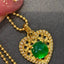14K GOLD 1.5 CT NATURAL EMERALD & DIAMOND PENDANT( WITHOUT CHAIN )