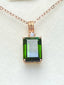 14K GOLD 2.64 CT NATURAL TOURMALINE & MOISSANITE PENDANT( WITHOUT CHAIN )