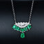 14K GOLD 4.2 CT NATURAL EMERALD & DIAMOND NECKLACE
