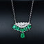 14K GOLD 4.2 CT NATURAL EMERALD & DIAMOND NECKLACE