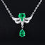 14K GOLD 0.52 CTW VIVID GREEN NATURAL EMERALD & DIAMOND NECKLACE