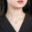 14K GOLD 0.52 CTW VIVID GREEN NATURAL EMERALD & DIAMOND NECKLACE