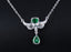 14K GOLD 0.52 CTW VIVID GREEN NATURAL EMERALD & DIAMOND NECKLACE