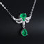 14K GOLD 0.52 CTW VIVID GREEN NATURAL EMERALD & DIAMOND NECKLACE