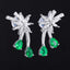 14K GOLD 0.94 CTW VIVID GREEN NATURAL EMERALD & DIAMOND EARRINGS