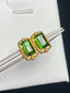 14K GOLD 2.70 CT NATURAL TOURMALINE & DIAMOND EARRINGS