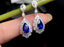 14K GOLD 3.60 CTW NATURAL SAPPHIRE & DIAMOND EARRINGS