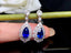 14K GOLD 3.60 CTW NATURAL SAPPHIRE & DIAMOND EARRINGS
